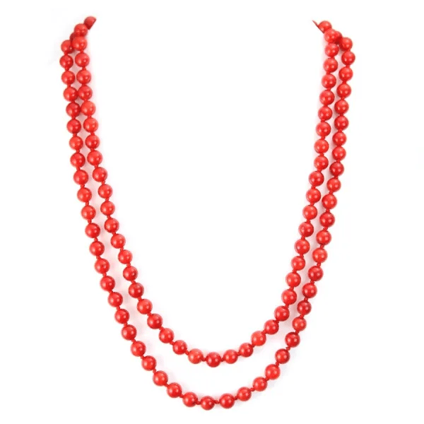 Sautoir Ombeline Bamboo Mer Teinte Rouge