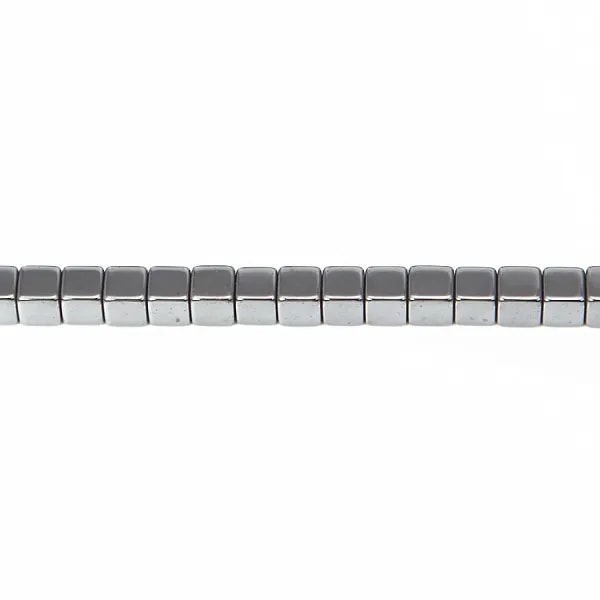 Hematite cubic square 4mm x 40cm