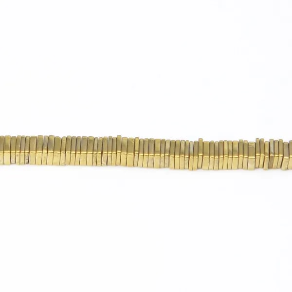 Hématite dorée carré lamelle 1x4mm x 40cm 