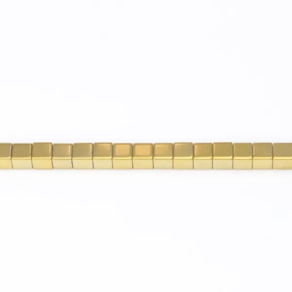 Hematite golden cubic square 3mm x 40cm