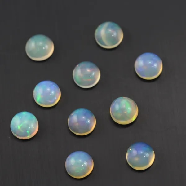 Cabochon opale ethiopian ronde 7mm x 1pc