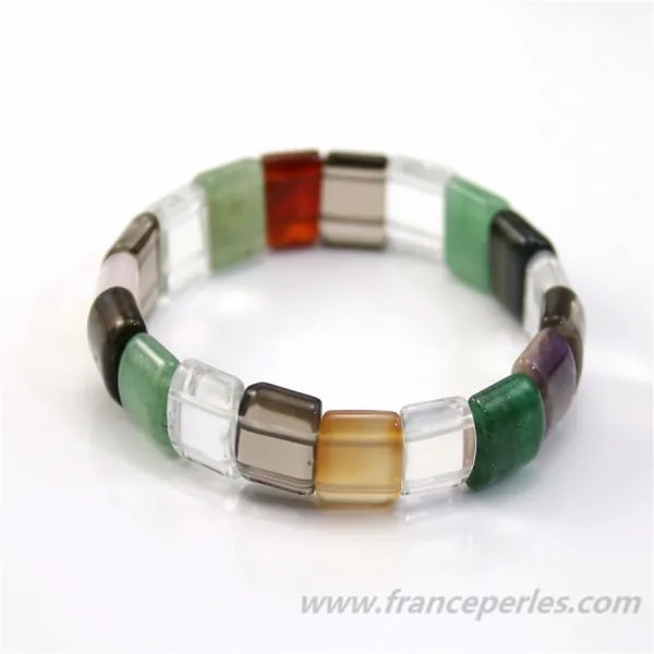 Bracelet Plat Pierre Mix