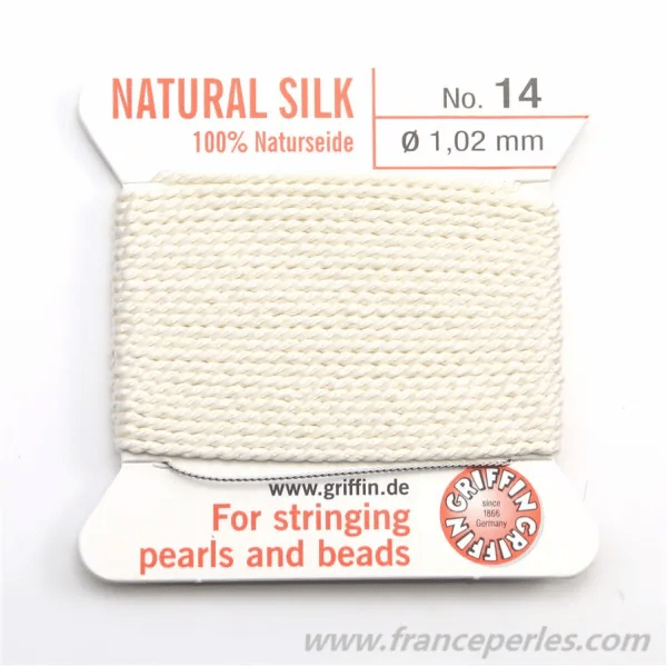 Fil du soie 1.02mm blanc x 2m