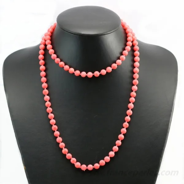 Sautoir Orianne Bamboo Mer Teinte Rose