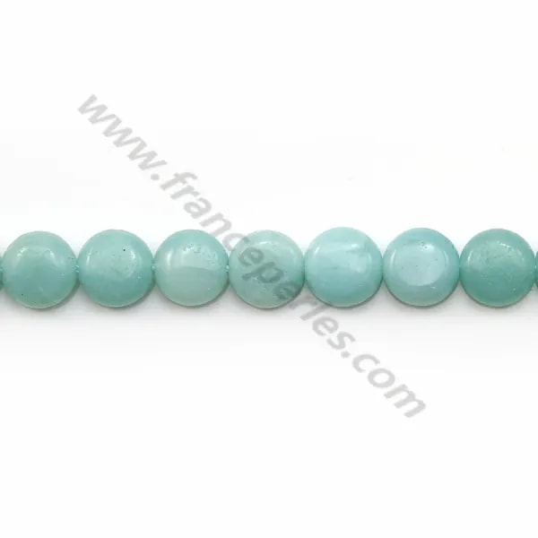 Amazonite flat round 8mm x 8 pcs