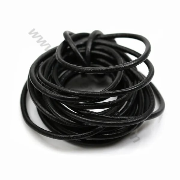 Fil en cuir noir 3.0mm x 1m 