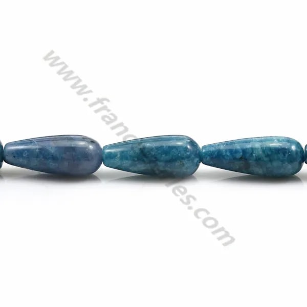 Apatite de couleur bleu en forme de goutte, 8 * 20mm x 39cm