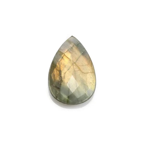 Labradorite flat drop 18x25mm x 1pc
