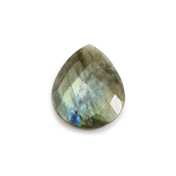 Labradorite goutte plate 18x25mm x 1pc