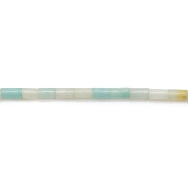 Amazonite bleue claire, en forme de tube 2 * 4mm x 39cm