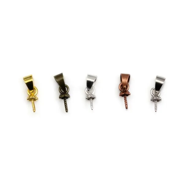 Bélière coupelle pour perle half-percée en metal 4mm x 10pcs