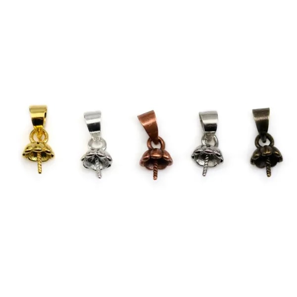 Bélière coupelle pour perle semi-percée en metal 8mm x 10pcs