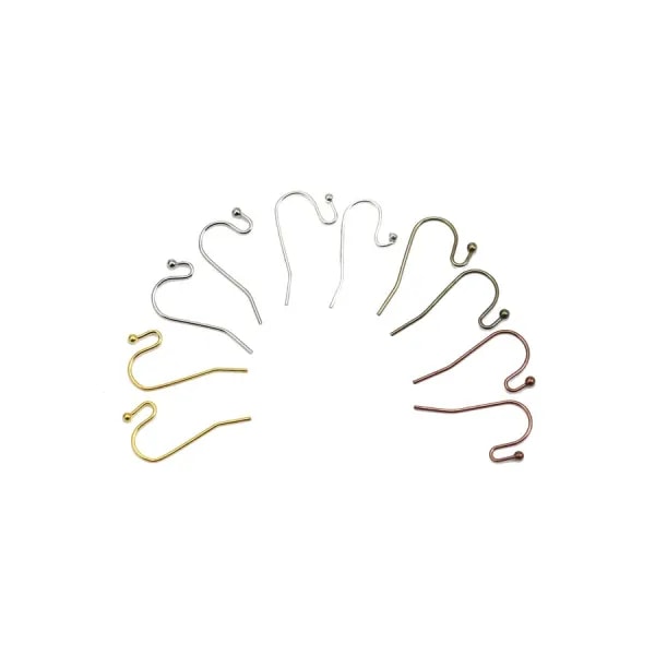 Crochet d'oreilles en laiton brut 24x0.7mm x 20pcs
