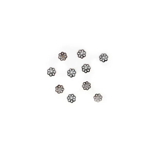 Coupelle en métal de couleur cuivre, en forme de fleur, 6mm x 40pcs