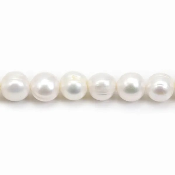 White oval freshwater pearl 12-14mm x 40cm