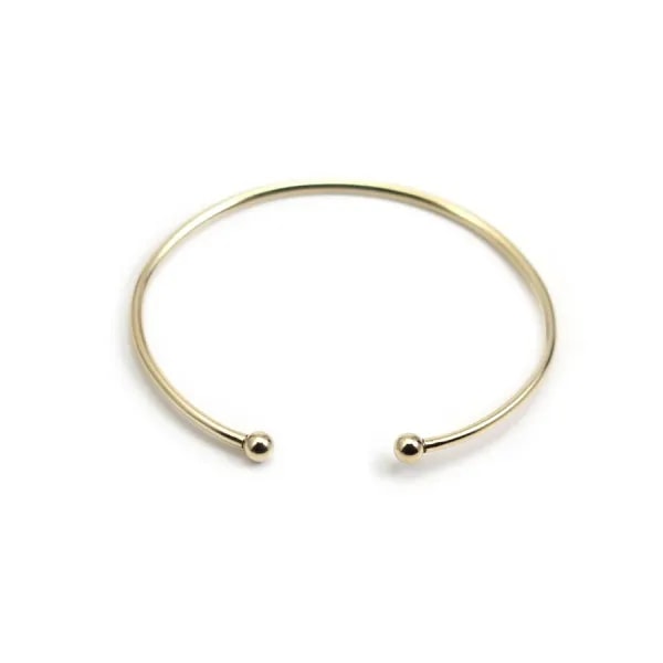 Bracelet jonc, boule à visser, en gold filled 65mmx2.3mm x 1pc