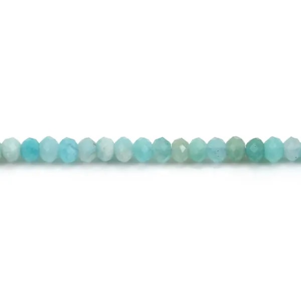 Amazonite roundel faceted 2x3mm x 40cm