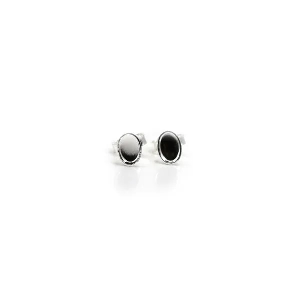 Clous d'oreilles plateau oval pour cabochon 4x6mm en argent 925 x 2pcs