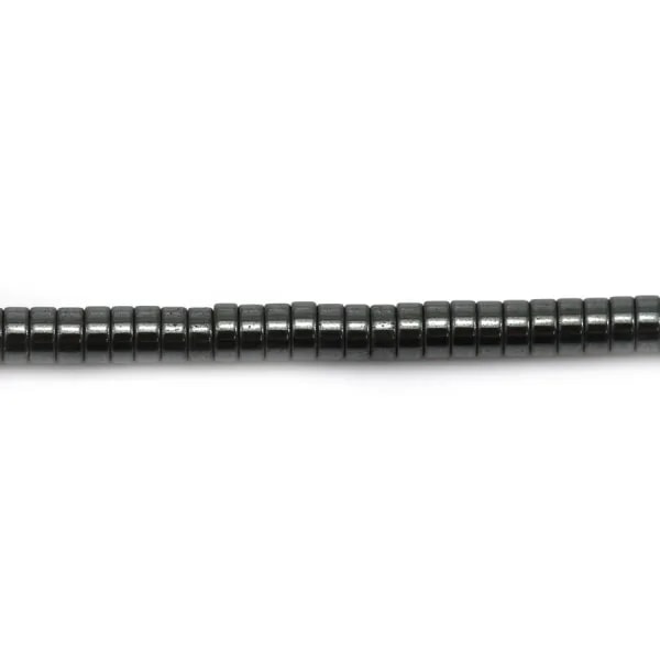 Hématite rondelle 2x1mm x 40cm