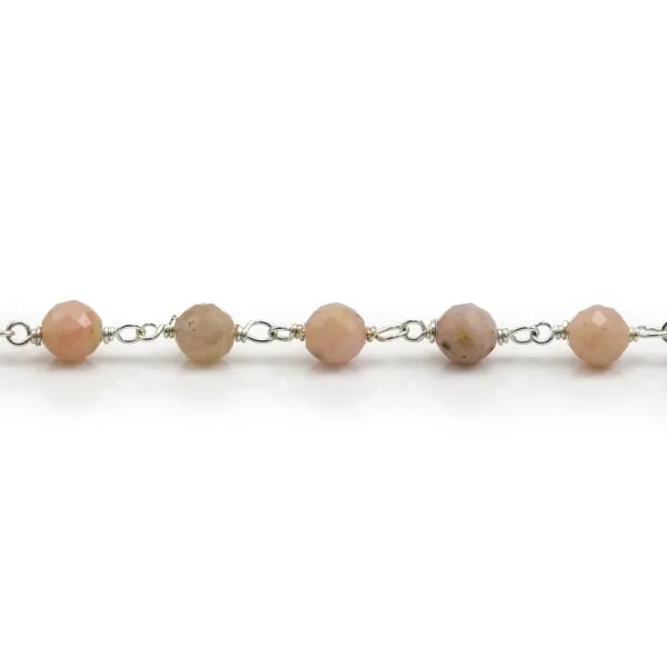 Chaîne argent avec opal en 4.5mm x 20cm
