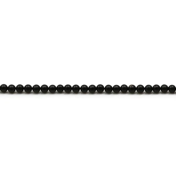 Agate noir matte ronde 2mm x 40cm