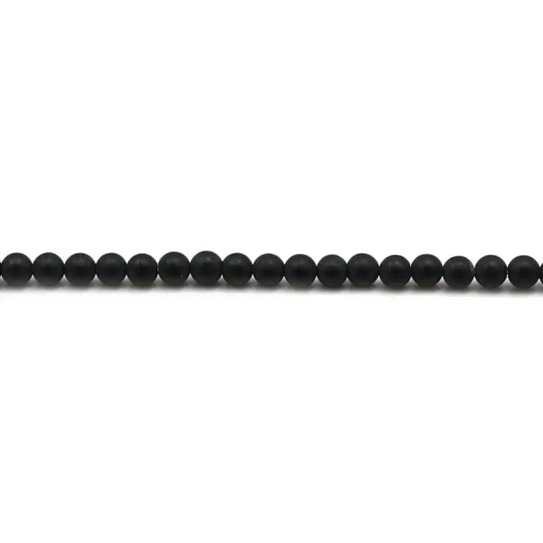 Onyx noir matte, ronde, 3mm x 40cm