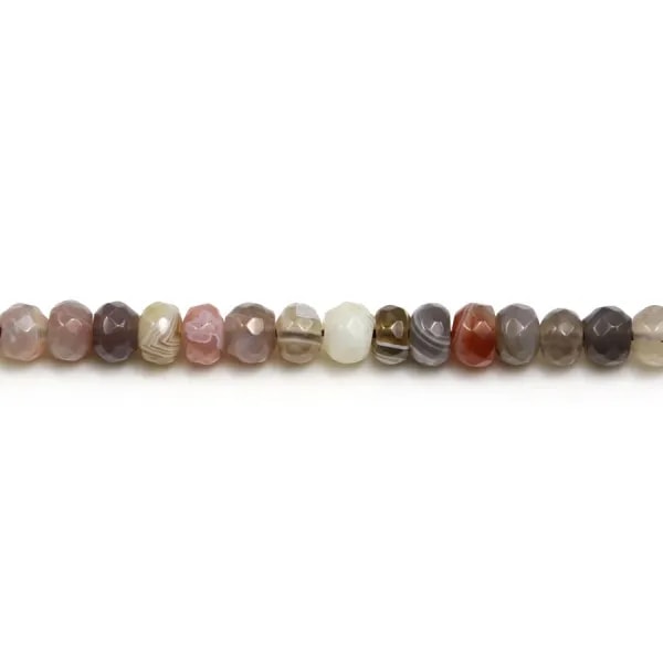 Agate of the botswana roundel faceted 4x6mm x 40cm