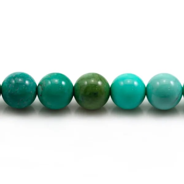 "Agate d'herbe" de couleur verte, de forme ronde, 10mm x 39cm