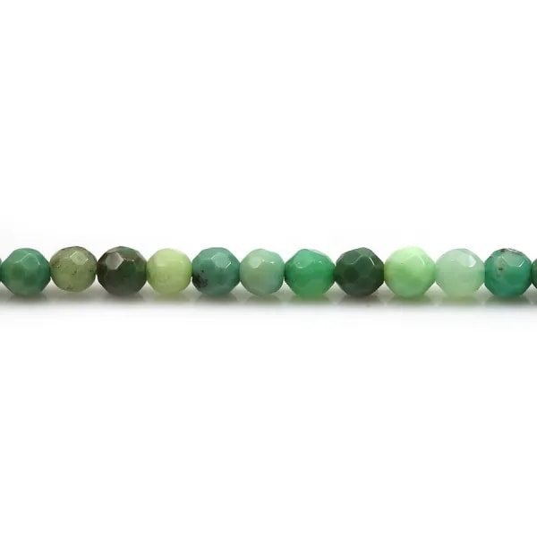 Agate d'herbe verte ronde facette 4mm x 40cm