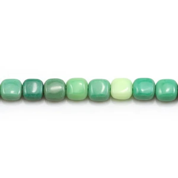 Agate d'herbe verte, de forme carré 6mm x 6 st