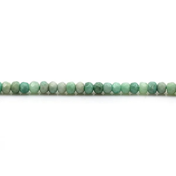 Agate d'herbe verte rondelle facette 2.5x4mm x 40cm