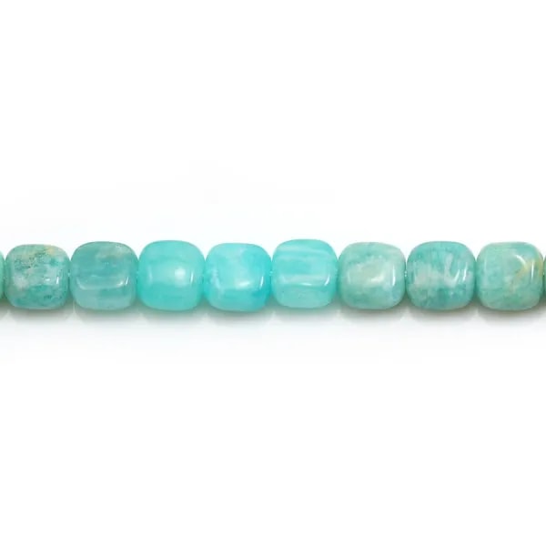 Amazonite bleu, de forme carré 6mm x 39cm