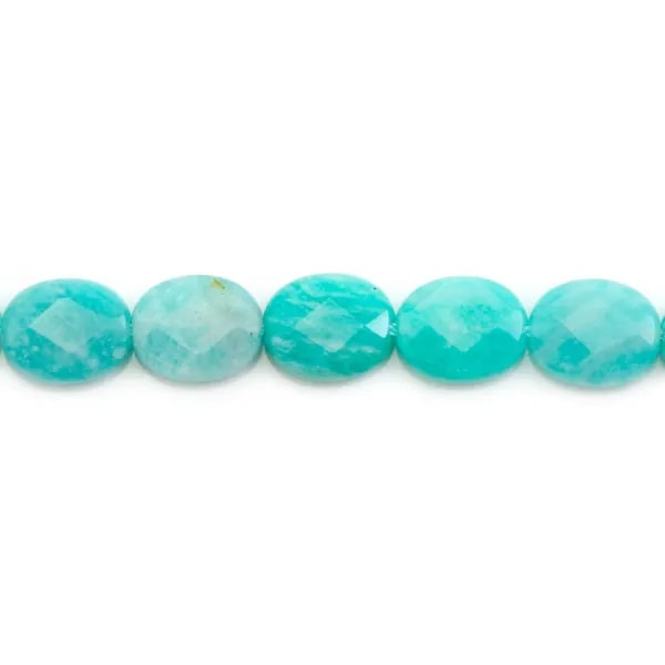 Smoky quartz faceted oval beads on thread 6x8mm x 40cm