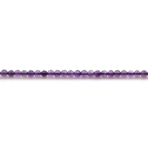 Améthyste de forme ronde facette 2.5mm x 39cm
