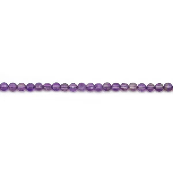 Amethyste violette, de forme ronde plate facetté, 2.5mm x 10pcs