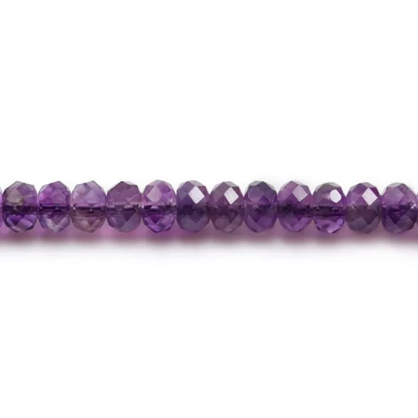 Améthyste Rondelle Facette 4x6mm x 10 pcs