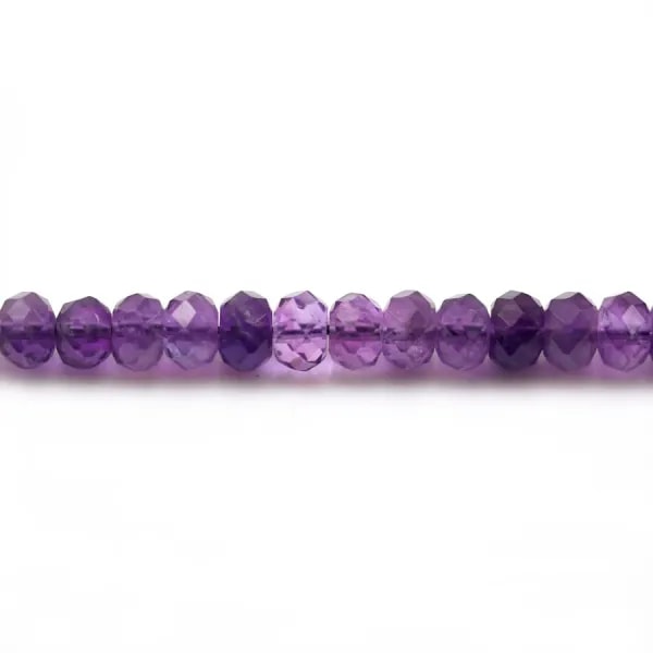 Améthyste Rondelle Facette 5x8mm x 40cm