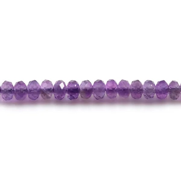 Améthyste rondelle facette 3x4mm x 39cm