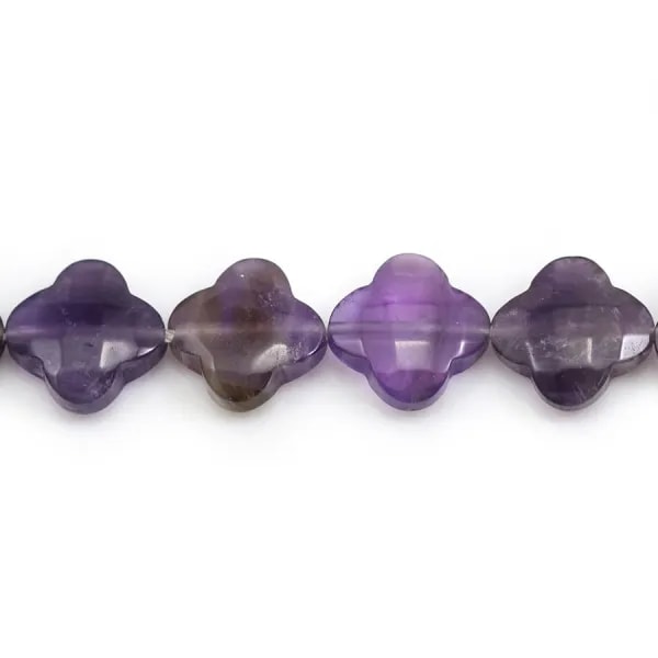 Améthyste trèfle facette 13 mm x 1pc   