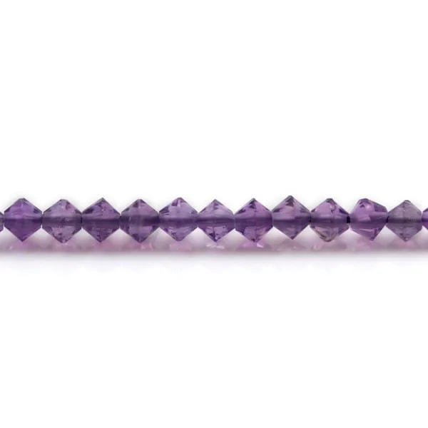 Améthyste,en forme de toupie facette 4mm x 39cm