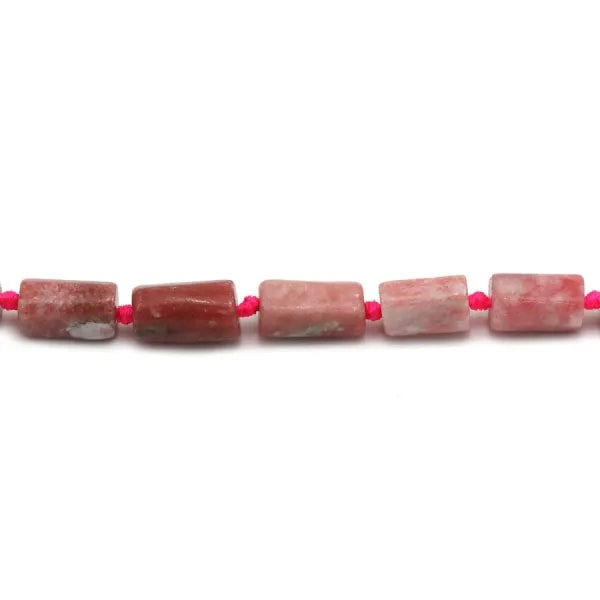 Rhodonite en forme de baroque 7x11mm x 44cm