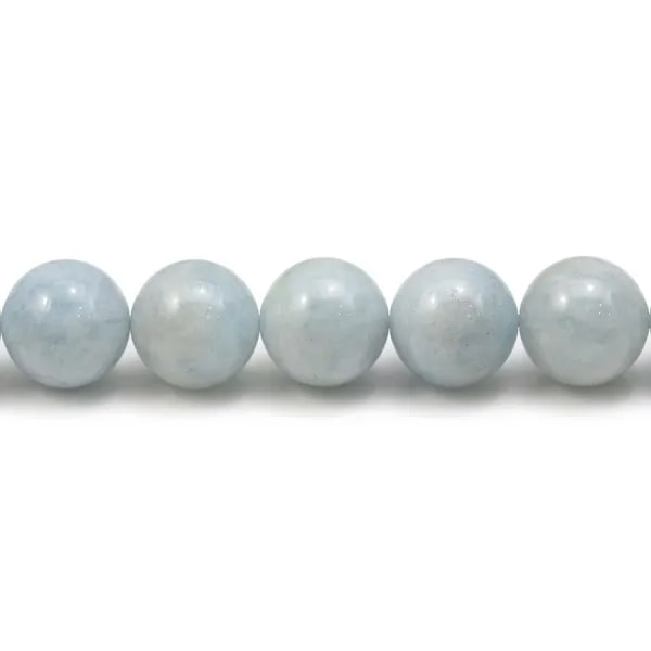 Aigue marine de forme ronde, mesurant 10mm x 2pcs
