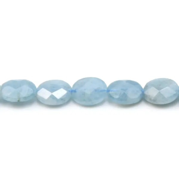 Aigue-Marine Ovale facette 8x10mm x 40cm