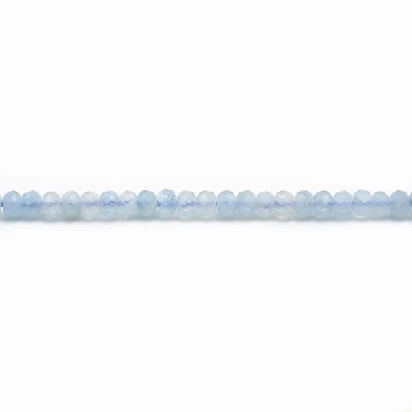 Aigue marine rondelle facette 2.3x3.3mm x 40cm