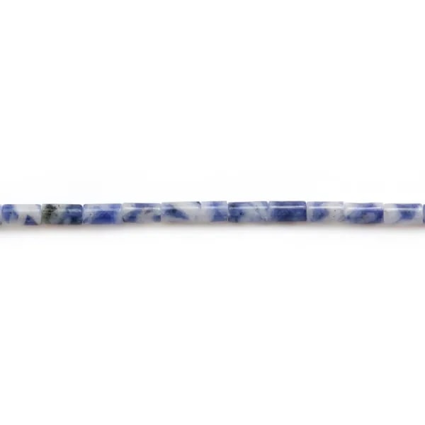 Aventurine bleu en tube 2x4mm x 40cm
