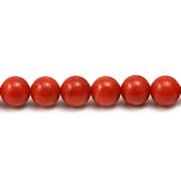Bambou de mer teinté, couleur rouille, de forme ronde 8mm x 4pcs
