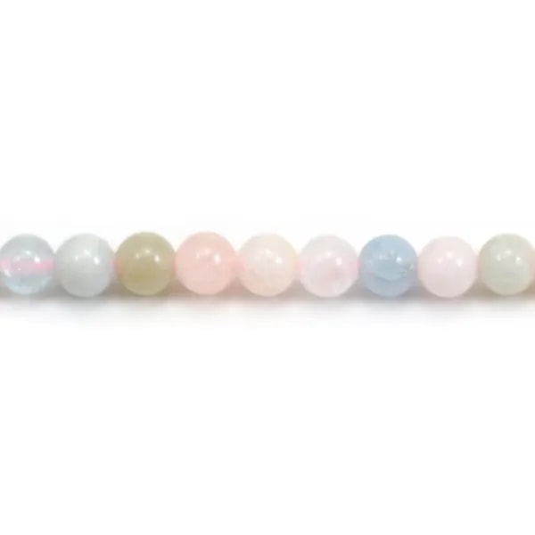 Morganite and aquamarine mix round 4mm x 40cm