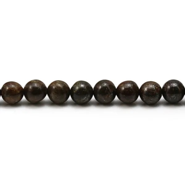 Bronzite of round shape, measuring 6mm, x 10 pcs