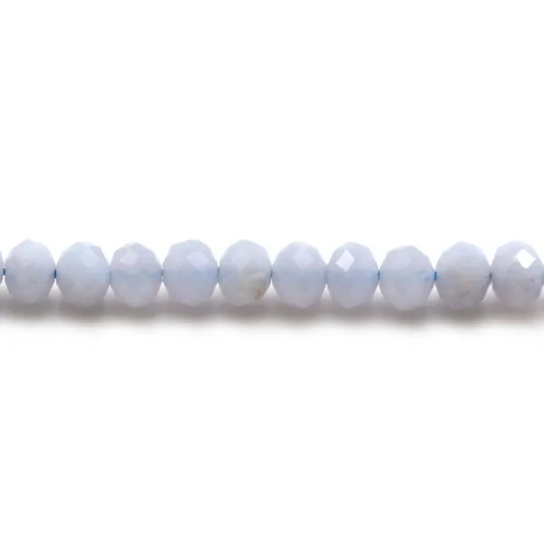 Blue Chalcedony Faceted Rondelle 4x6mm x 40cm