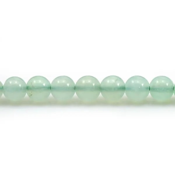 Chrysoprase de couleur verte, de forme ronde, 4.5 - 5mm x 4pcs